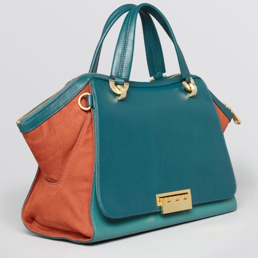 {Zac Posen} Gorgeous NWT Teal Eartha Satchel - Picture 4 of 5
